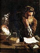 Domenico  Feti Archimedes Thoughtful Germany oil painting artist